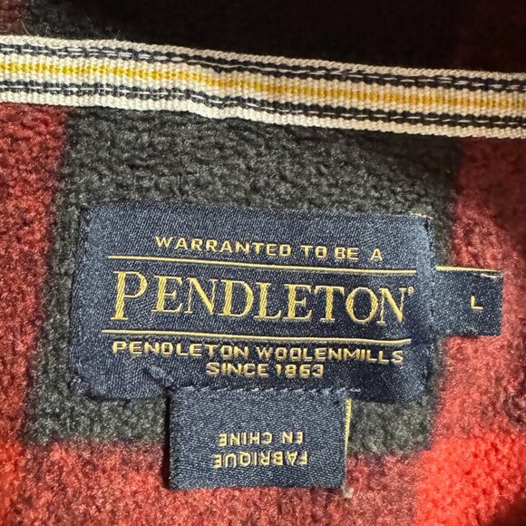 🎉😀CLEARANCE SALE!!😀🎉PENDLETON Men's Buffalo Check Plaid Quarter Zip Pullover - Picture 4 of 7
